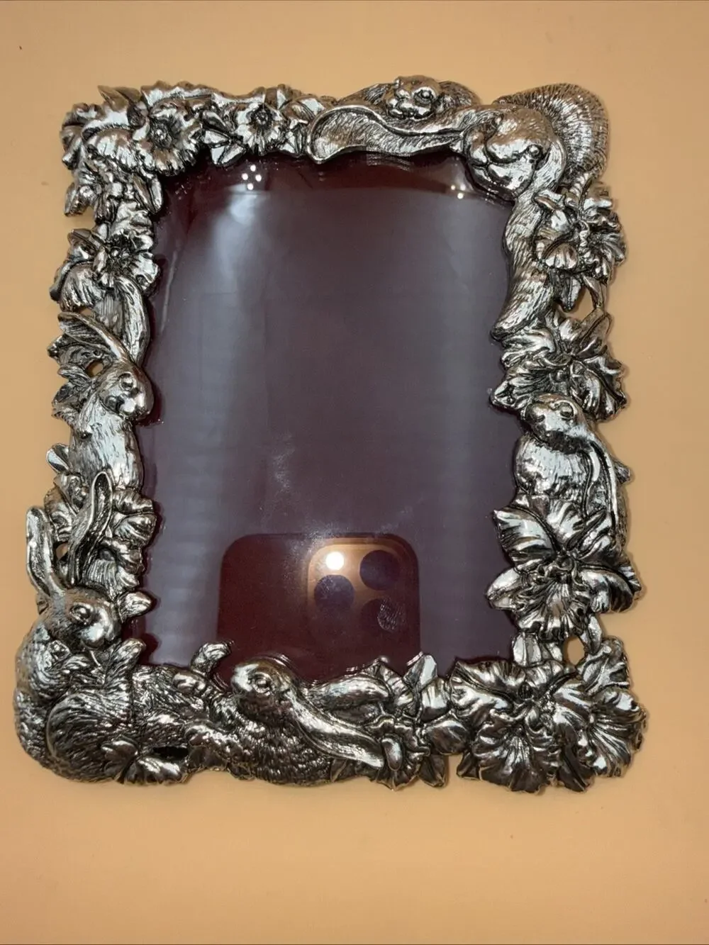 Vintage Arthur Court Photo Frame 6”x 5”Photo Rabbit Bunny Design 1995 Pewter